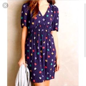 Anthropologie blue floral dress size 6